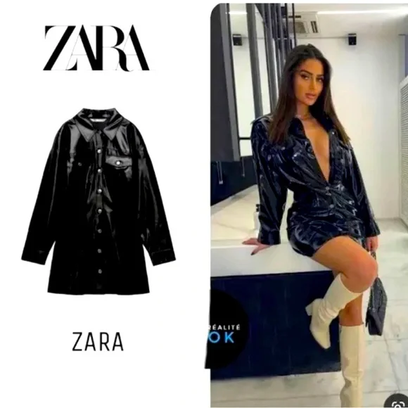 Zara | Dresses | New Zara Faux Leather Dress Size Small | Poshmark
